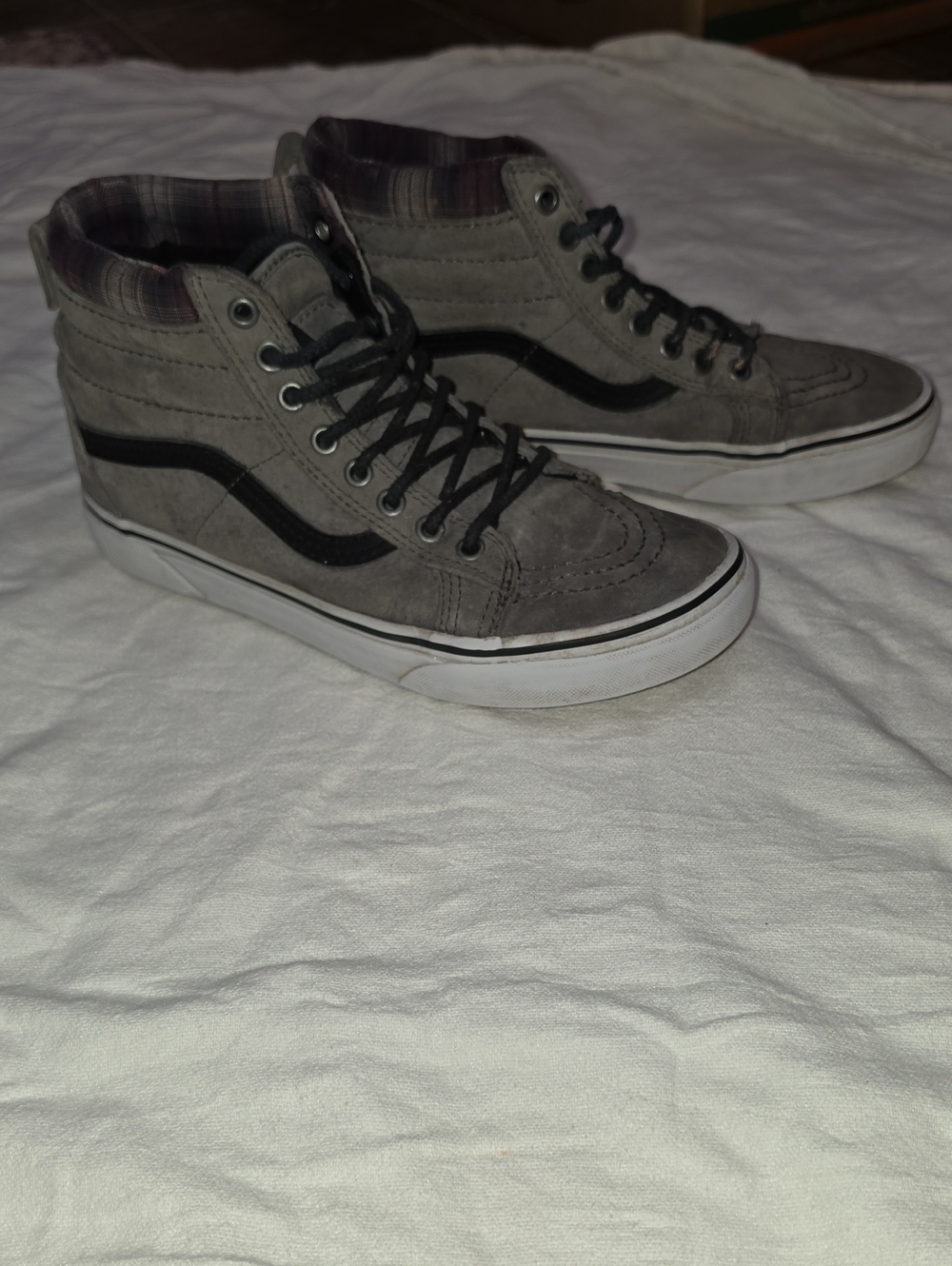 ☆ Vans Sk8-Hi MTE Scotchgard High Top Boot Shoes ☆ Pewter/Plaid ☆ 7 M / 8.5 W ☆